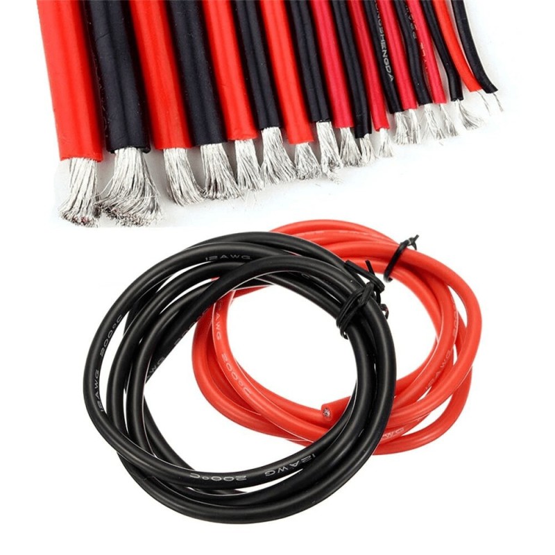 CABLE SILICONA 12 AWG ROJO NEGRO 50 CM