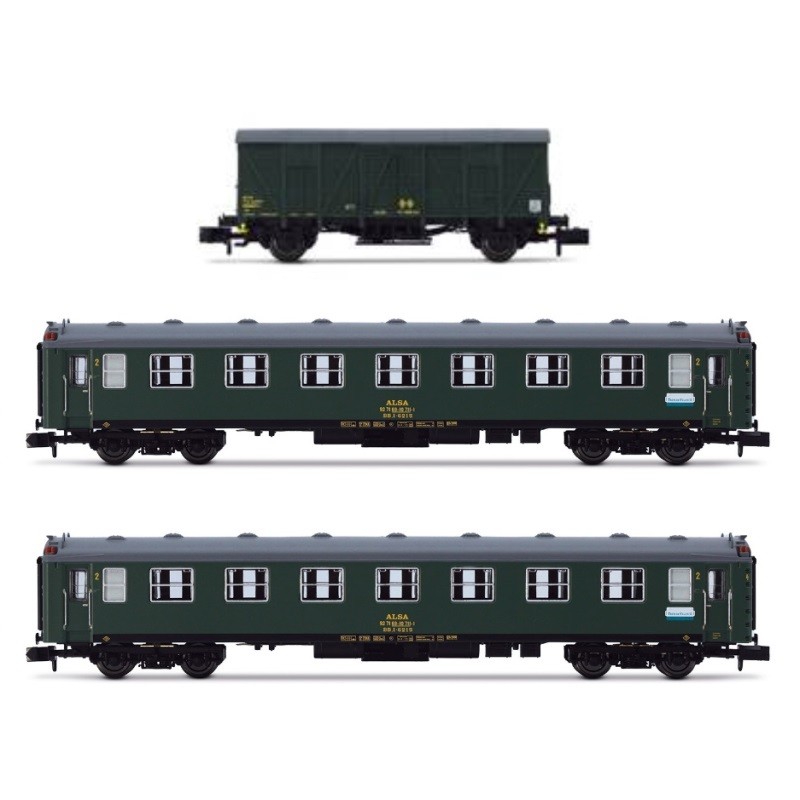 SET TREN FELIPE II COCHES Y FURGON VERDE