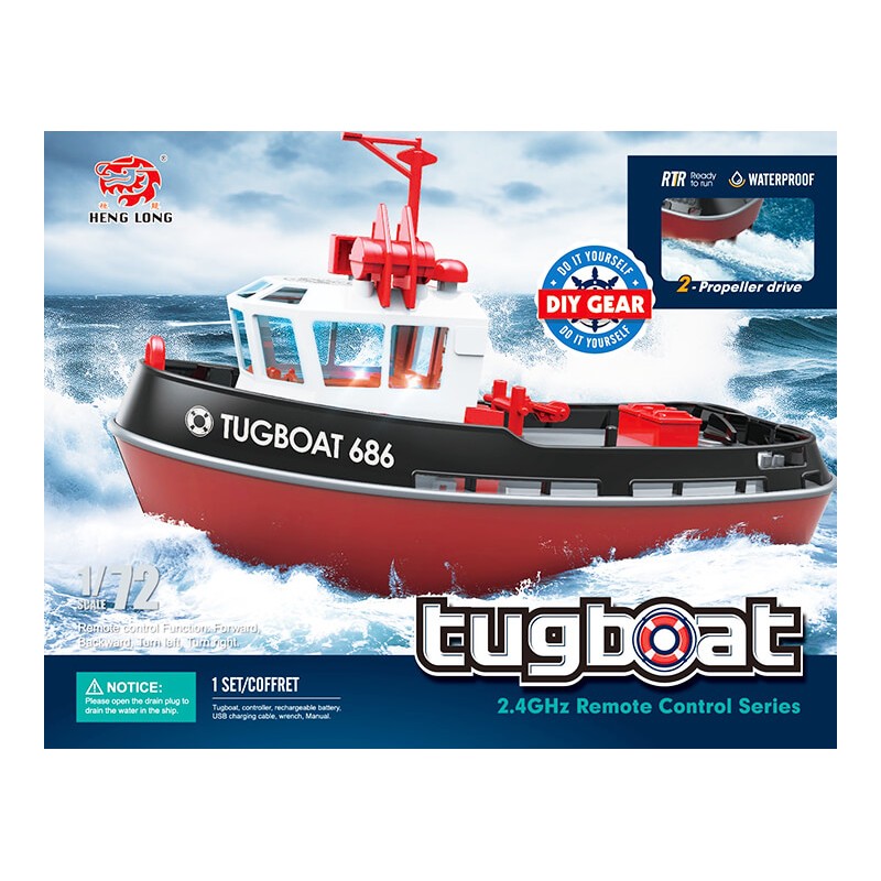 TUGBOAT 686 1/72 RTR 230MM BLACK