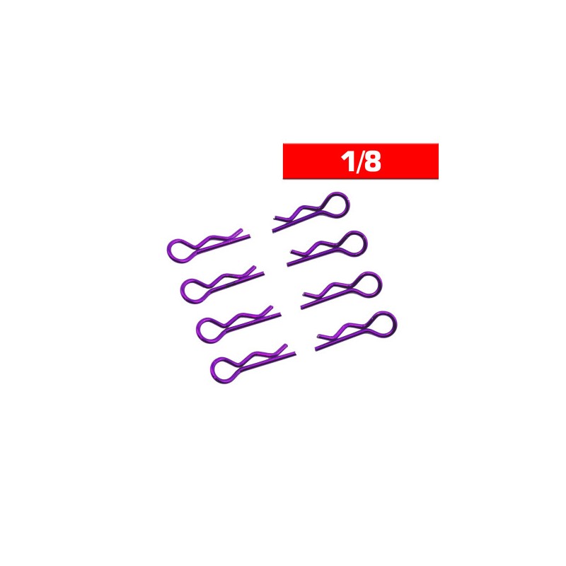 CLIPS CARROCERIA 1/8 8 UNIDADES PURPURA