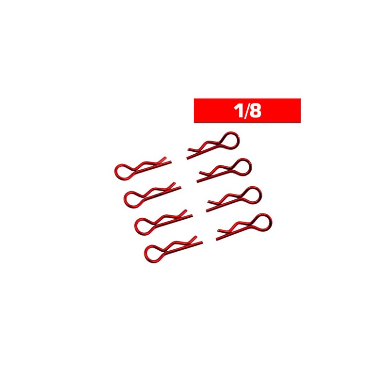 CLIPS CARROCERIA 1/8 8 UNIDADES ROJO