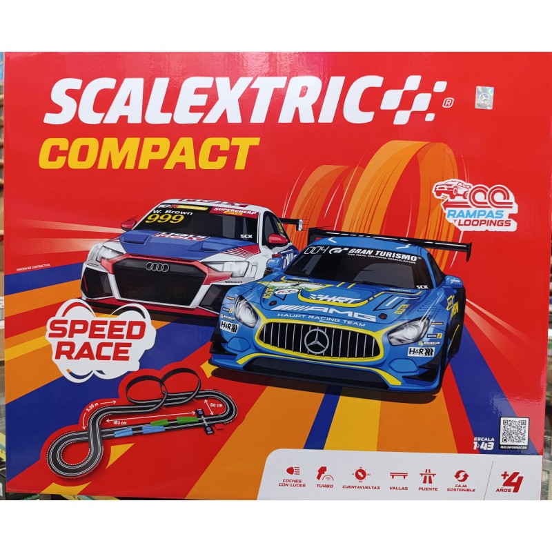 CIRCUITO COMPACT SPEED RACE CON LOOPING-CUNETAVUELTAS 5,36M LONG.