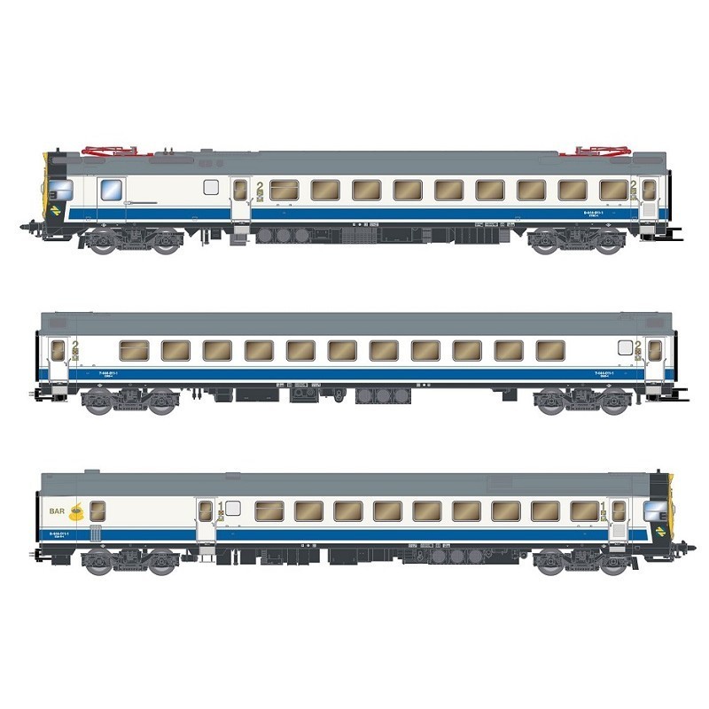 AUTOMOTOR RENFE SERIE 444-004 DECORACION BLANCO-AZUL