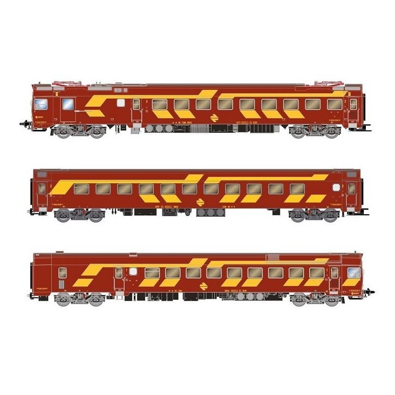 AUTOMOTOR RENFE SERIE 444-004 DECORACION ROJO-AMARILLO